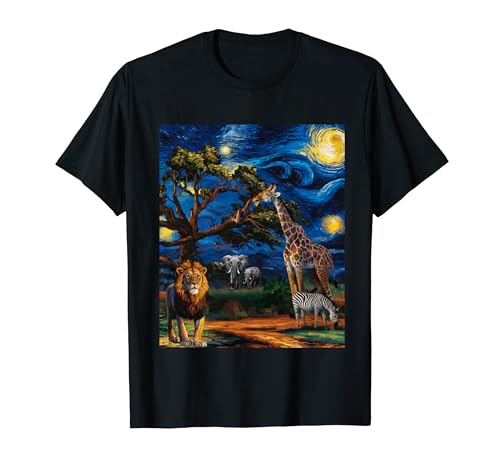 Safari Night: Starry Zoo Adventure Animal Lover Camiseta