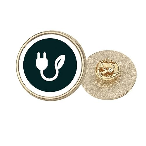 Clip de broche rond en métal doré haut de gamme coloris vert foncé M