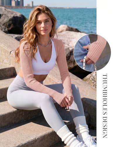 Image of Women's Long Sleeve Shrug Sweaters Knit Bolero Shoulder Open Cropped Cardigan
