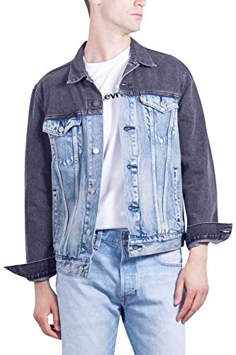 Levi's Hombre Chaqueta camionera Banzi, Azul, Large