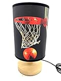 Basketball Table Lamp Bedside Night Light Wood Base Room Decoration or Great Gift Ideas