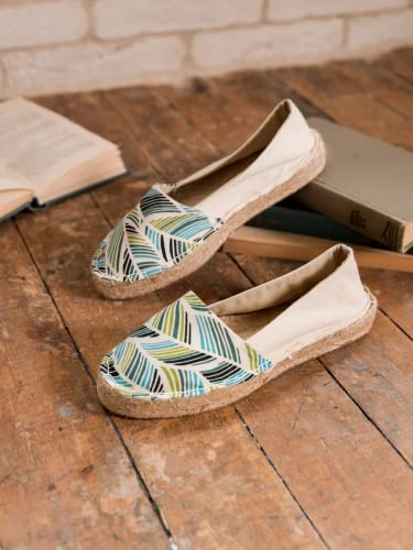 Espadrilles blanches DIY motif feuille pointure 40 avec semelle jute