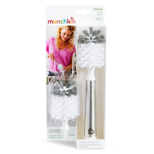 Image of Munchkin Shine Stainless Steel Bottle Brush and Refill Brush Head