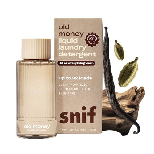 Snif Old Money Laundry Detergent Rich and Cozy Scent 32 Loads Non-Irritating to Skin Clean Non-Toxic Vegan Cruelty Free 16oz