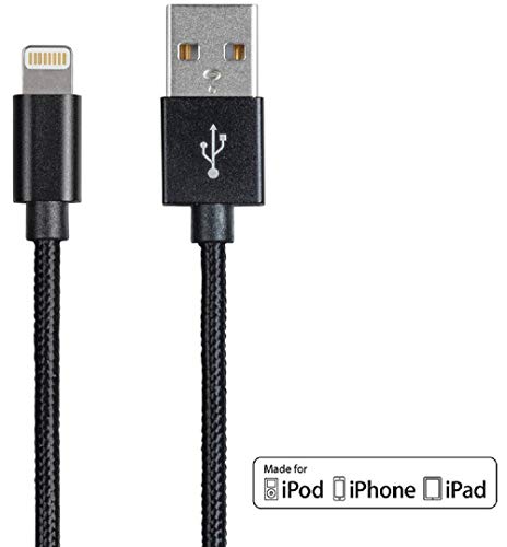 Monoprice Apple Mfi Certified Lightning To Usb Charge & Sync Cable - 6 Feet - Black Compatible With Iphone X 8 8 Plus 7 7 Plus 6S 6 Se 5S, Ipad, Pro, Air 2 - Palette Series #TOP2