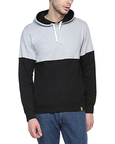 Image of CAHOOT Black Mens Contrast Panel Hoodie Hoodie