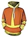 QYIFIRST Unisex 3D Druck Anime Pullover mit Kapuze Streetwear Aang Cosplay Kostüm Gold/Orange EU Size XL