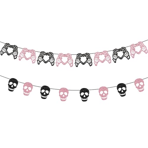 Halloween Decorations Skeleton Heart Skull Garland...