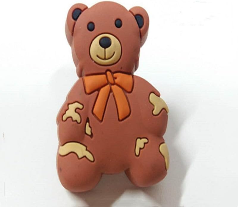 Cute Animals knob Green Handle kids bedroom furniture handle Brown Bear Rubber Knob Mr.Owl Green Knob - (Color: Bear)