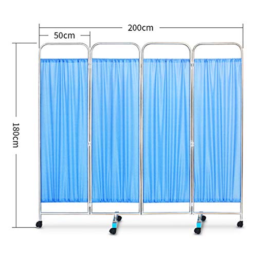 Paravent de confidentialité médical pliable 4 sections en inox hygiénique - 3