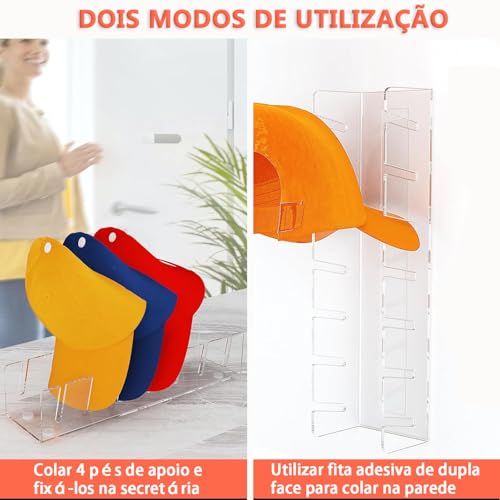 Organizador, Suporte para Boné, 2 Peças para Até 14 Bonés, Porta Boné, Organizador de Acrilico, Supo