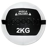 MUSCLE FACTORY メディシンボール 2kg ソフト トレーニング ボール ウエイトボール 体幹 筋トレ 陸上 球技 フィットネス 筋トレ器具 陸上 野球 ゴルフ 単品 (ホワイト)