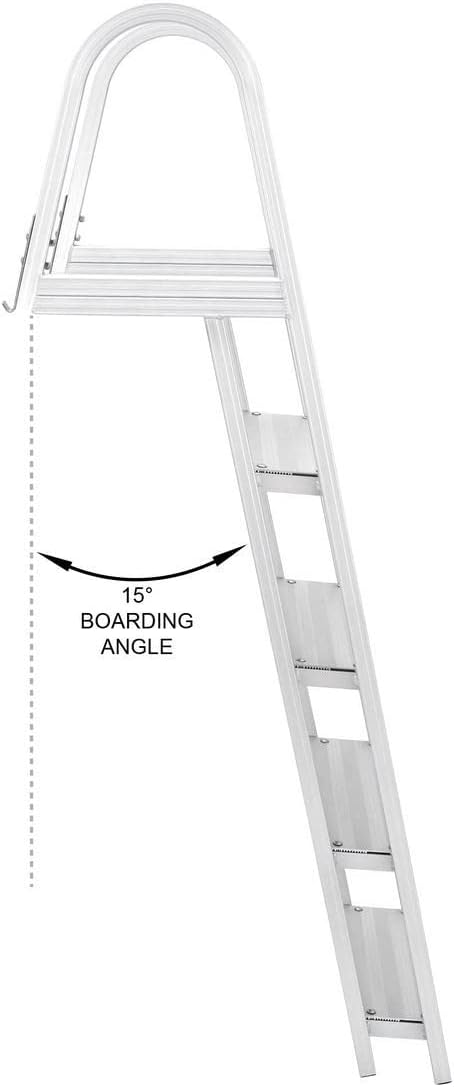 DeckMate 5 Step Pontoon Boat Ladder (Large Handrails & Steps)
