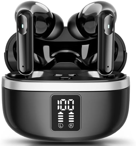 Écouteurs Bluetooth 5.4 Sans Fil - 60h Autonomie, Micro ENC, Basses Puissantes, IP5