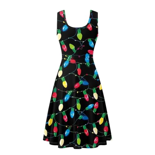 Image of Dreaweet Casual Sleeveless Dresses for Women Girls, Round Neck Tank Dresses with Pockets Summer Sundress Size XS-4XL