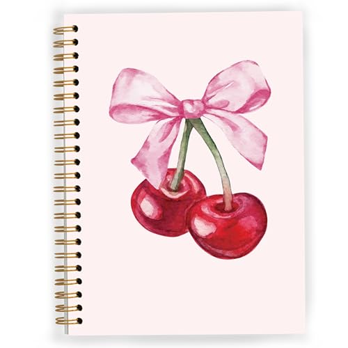 Cadeau idéal pour femme : Carnet à spirales rose Coquette au design nœud esthétique