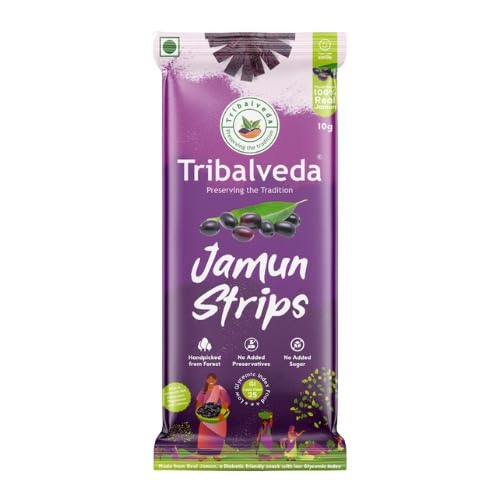 Tribalveda Whole Dried Jamun Strips 10g Each - Pack of 24 (240g Total) | As Seen on Shark Tank