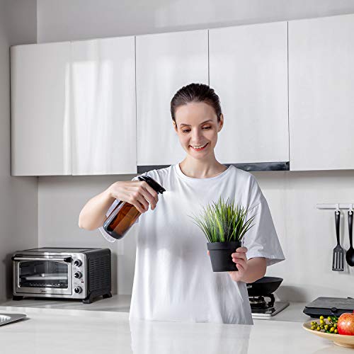 Amber Glass Spray Bottles 16 oz Pump Bottle (2 Pack) Refillable Cosmetic Containers Brown Mist & Stream Mister for Essential Oil Products Shampoo Soap Cleaning Bottles Or Aromatherapy Sprayer Plant4