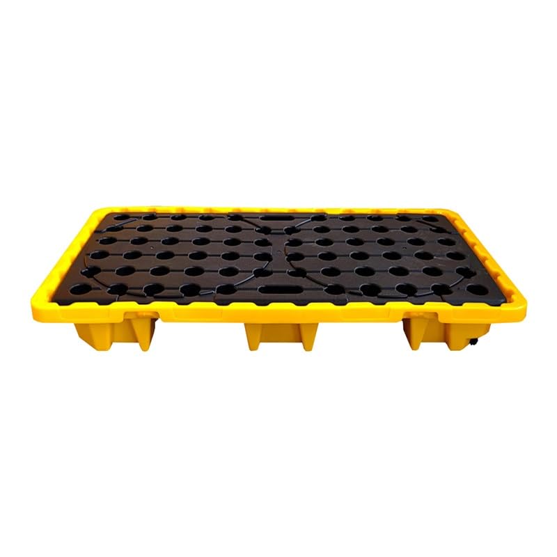 XBTGS Vassoio modulare per il contenimento delle fuoriuscite impilabile, pallet di capacità del tamburo dell'olio con scarico, soluzione di sicurezza industriale per garage e cucina di fabbrica