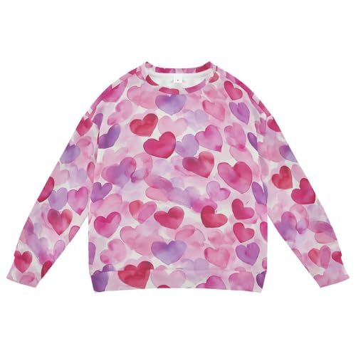 JUNZAN Cartoon Cute Pink Love Hearts Kids Boys Sweatshirt Hoodie Fleece Tops Clothing Shirts Athletic 4T