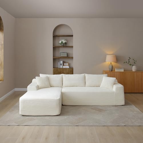 Modular L-Shaped Sectional Sofa, Cloud Couch with Deep Seat &