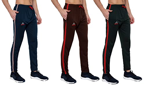Image of GOLAZO Regular Fit Multicolor Cotton Track Pants for Men with Comfort and Style in Your Athelisure Wear