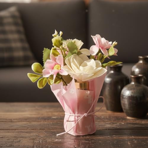 Image of Jasmine Aura Flower Diffuser with Artificial Flower Bouquet | Long Lasting Home Fragrance | Decorative Flowers for Living Room, Bedroom & Office | Premium Gift for Housewarming & Occasions