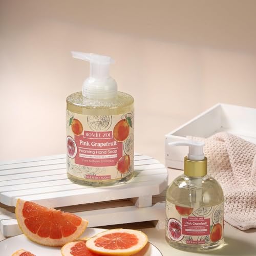 Image of ROMIIE ZOI Foaming Hand Soap, Pink Grapefruit, 500ml / 16.8fl.oz | With Gift Box, Gentle cleansing, nourishes skin without drying