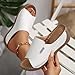 Comfortable Arch Support Slides Women's Solid Color Sandals Breathable Summer Orthotic Leather Platform Wedge Sandals Slip on Women All Day Walking Casual Sandal (White, Adult, Women, 7, Numeric Range, US Footwear Size System, 7.5, Medium)
