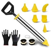 Haoledy Mörtelspritze 6 in 1, Mörtelpresse aus Edelstahl mit 6 Düsen, Injektionsmörtel Handmörtelpumpe Fugenspritze Fugenpistole für Mörtel/Zement, Geeignet zum Ausfüllen von Türrahmen, Fensterrahmen