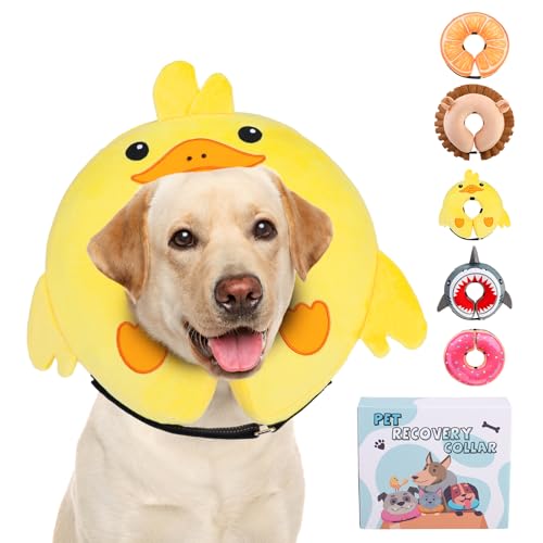 KOOLTAIL Aufblasbares Hundekegel-Halsband, weiche Hundekegel-Alternative für große, mittelgroße kleine Hunde nach Operationen, niedliches Kostüm, verstellbarer Donut-Halskegel für Hunde und Katzen