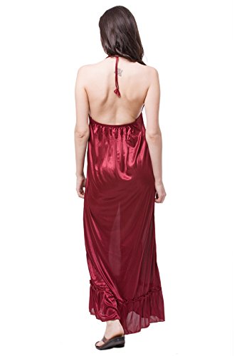 Image of Fasense Women's Satin Maxi Casual Regular Nightgown