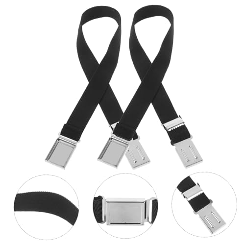 2pcs Elastic Magnetic Buckle Waist Belts for Nylon Rubber Material Adjustable Stretch Waistband for Boys and Black for School Uniforms and Daily Wear2