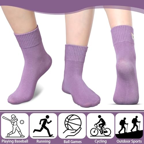 Image of Eurzom 10 Pairs Socks Womens Crew Elastic Ankle Length Cotton Socks Aesthetic Cute Lightweight Low Cut Gifts for Women