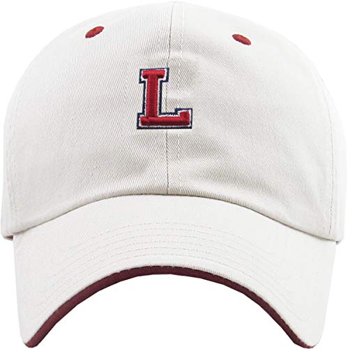 Image of A-Z Name Initial Alphabet Letter Baseball Cap for Teams Great Gift for Family Husband Wife Mom Dad Kids