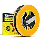 Uadme Rotella Metrica 50 Metri, Metro a Nastro in Fibra di Vetro, con Gancio e Maniglia in...