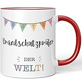 JUNIWORDS Tasse, Bester Brandschutzprüfer der Welt, Rot (5693506)