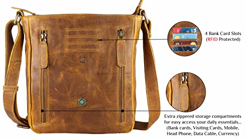 Image of Genuine Leather Crossbody Purse and Handbags - Crossover Bag Over the Shoulder