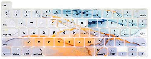 KEROM Kompatibel mit 2020 MacBook Pro 13 Zoll Tastaturabdeckung M1 A2338 A2289 A2251 & kompatibel mit MacBook Pro 16 Zoll Tastaturabdeckung A2141, Silikon-Tastaturschutz Tastaturschutz, Blau Grau Cover