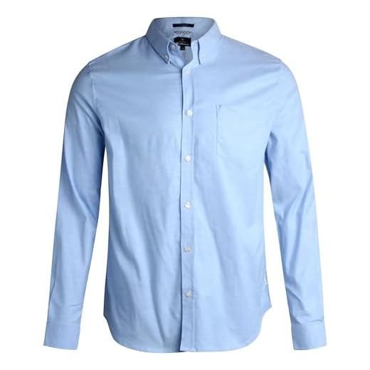 Ben Sherman Camisa masculina de botão - modelagem regular manga longa abotoada - camisa social casual para homens (P-GG), Céu, M