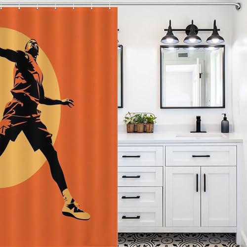 Rideau de douche basket-ball imperméable en polyester 152x183 cm - 5