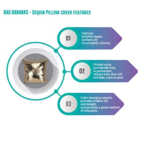 Bad Bananas Reversible Sequin Gender Reveal Pillow - Boy - Great For Baby Showers And Parties - Male Boy Gender Reveal Gift #TOP5