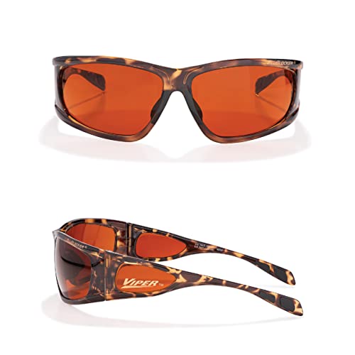 BluBlocker, Demi-Tortoise Viper Sunglasses with Scratch Resistant Lens | Blocks 100% of Blue Light and UVA & UVB Rays | Gender Neutral - Men, Women & Everyone | 2721K | Blue Light Glasses | Sunglasses4