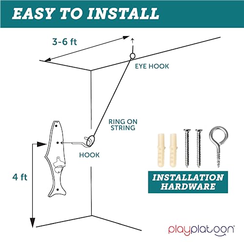 Image of Play Platoon Hook and Ring Toss Bar Game for Adults - Wood Toss Ring Game for Adults - Perfect Home, Basements, & Bar Gifts