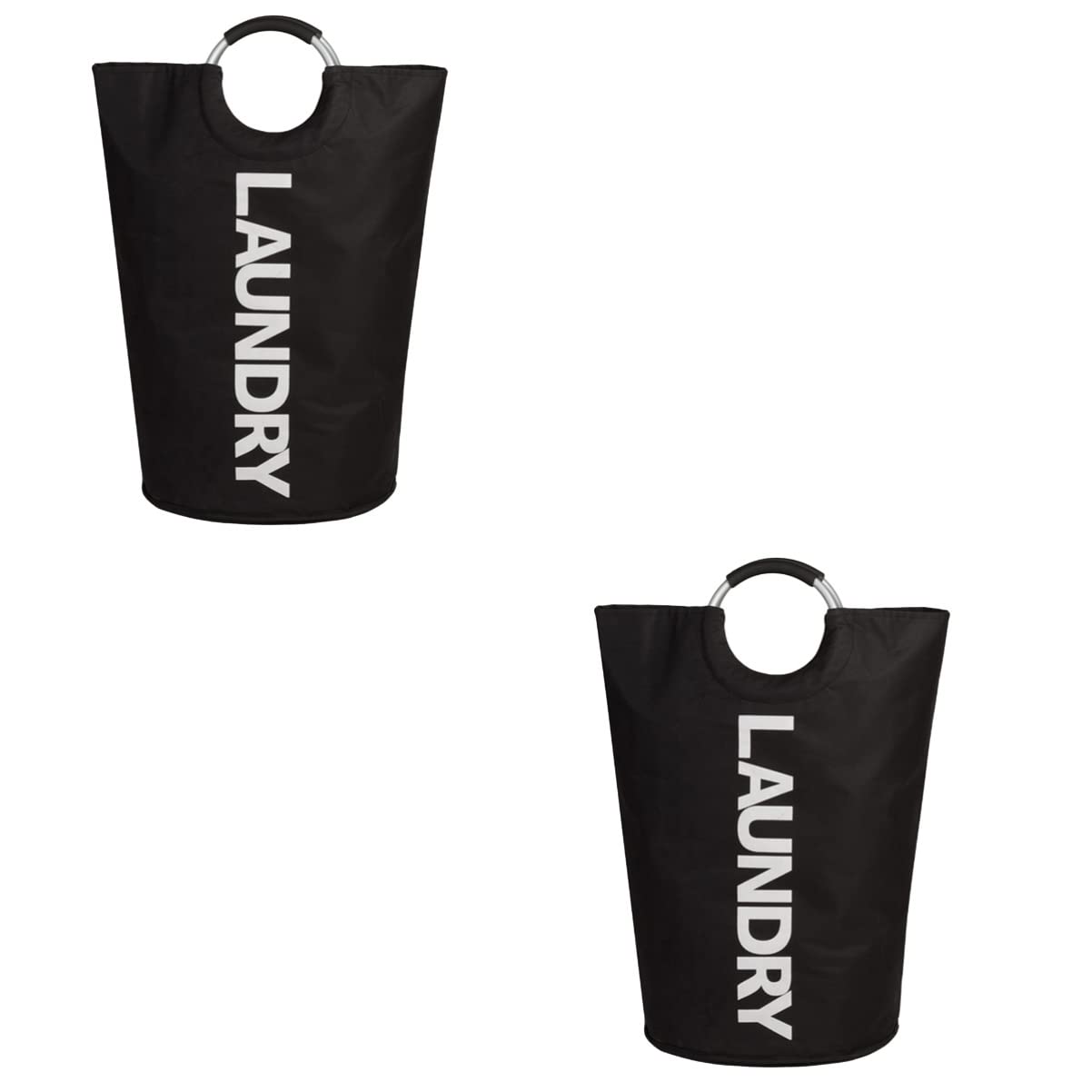 Panier à linge pliable noir gain de place lot de 2 sacs de rangement pratiques