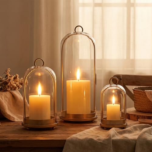 15'&9'&7' Hurricane Glass Candle Holders Set of 3