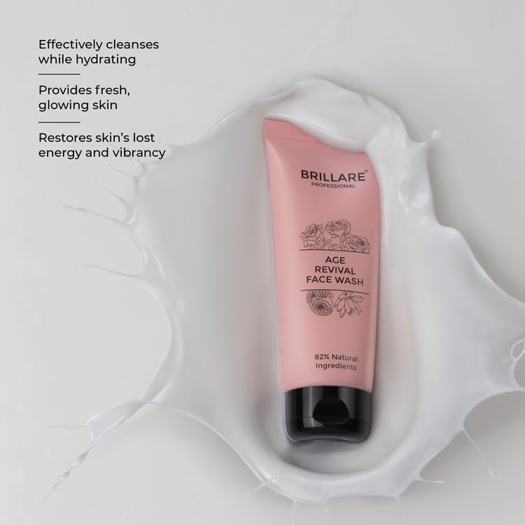 Brillare Professional Age Revival Face Wash for Anti-Aging Skin with Rose, Lotus & Orange | 82% Natural Facewash for Reduces Fine Lines & Promotes Firm, Radiant Skin | For Men & Women 2