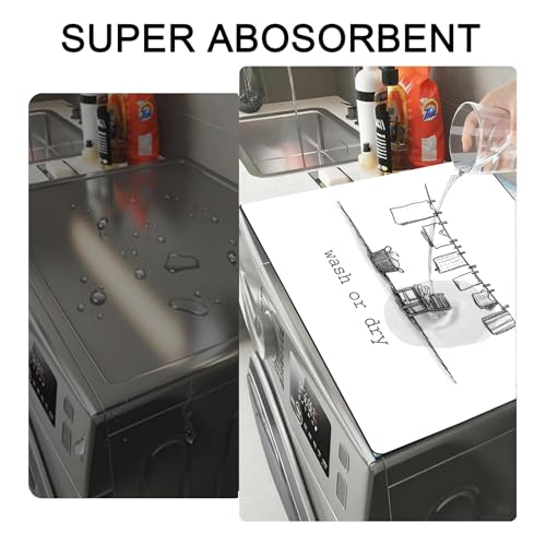 Image of Washer and Dryer Covers for the Top, Non-slip Dryer Top Protector Mat, Dust-proof Washing Machine Cover, 23.6 inch x 19.7 inch (illustration, 23.6 inch x 19.7 inch)