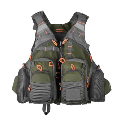 Rfeeuubft Chaleco Salvavidas para Pesca, Deportes Al Aire Libre, Natación con Mosca, Chaleco Ajustable, Aparejos de Pesca, Color Verde