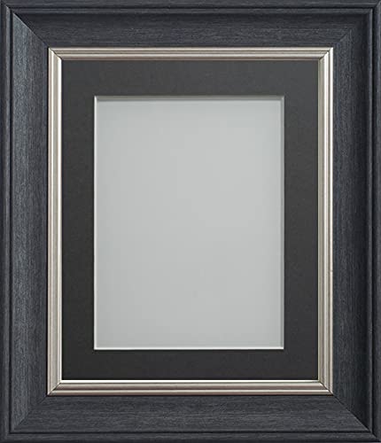 Frame Company Drummond Range Charcoal 16x12 inch Picture Photo Frame with Grey Mount for Image 14x10 inch * Choice of Sizes* Fitted with Real Glass